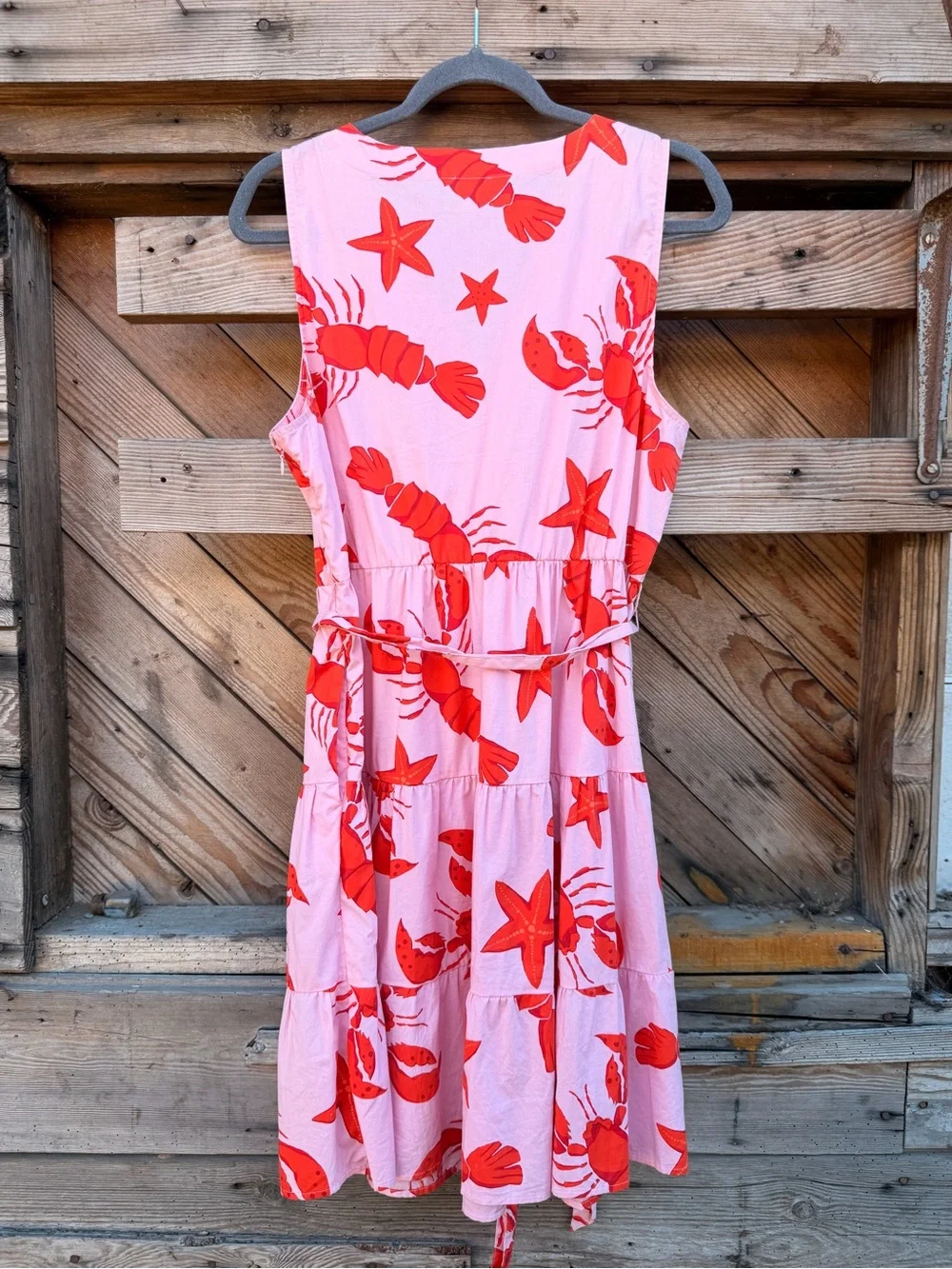 J. Crew Pink Sundress with Red Lobster Print